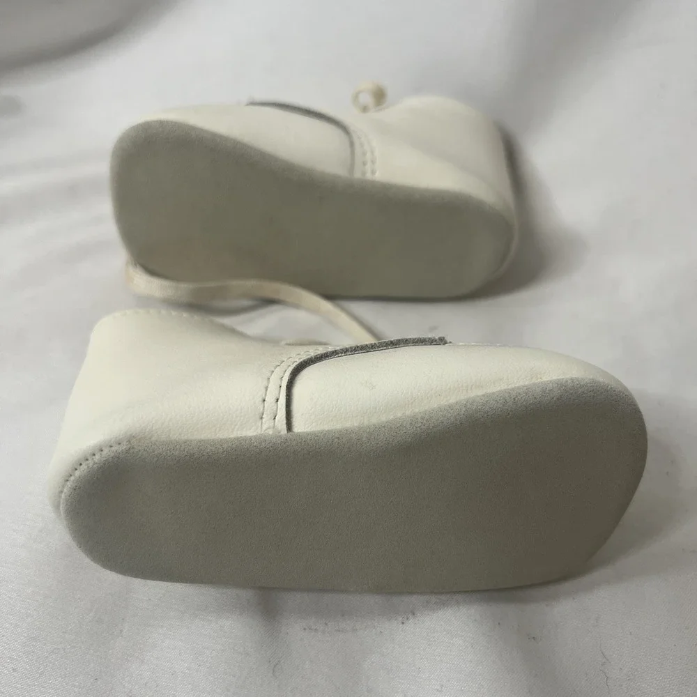 Wee Walker Soft Soles‎ Sz 1 White Shoes Infant Baby 6 Wks - 3 Months
